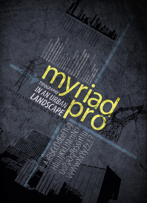 Schriftart Myriad Pro SemiCondensed
