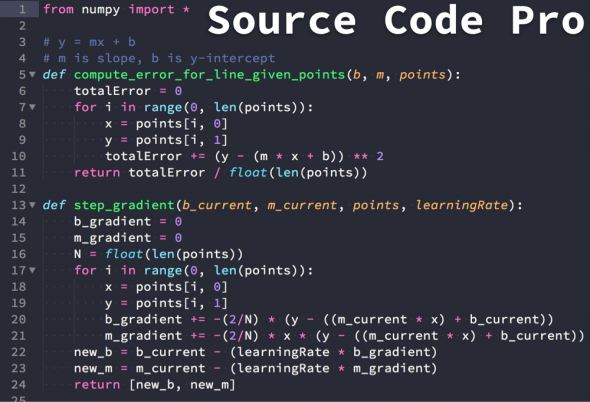 Schriftart Source Code Pro