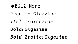Schriftart B612 Mono