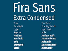 Schriftart Fira Sans Extra Condensed