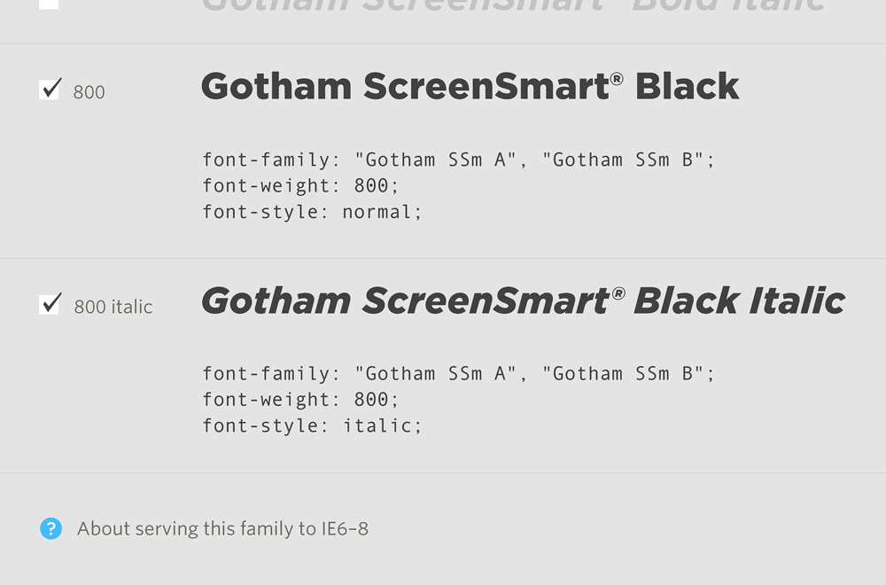 Schriftart Gotham Screen Smart