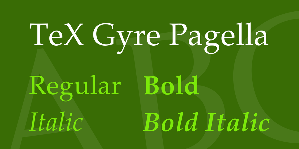 Schriftart TeX Gyre Pagella