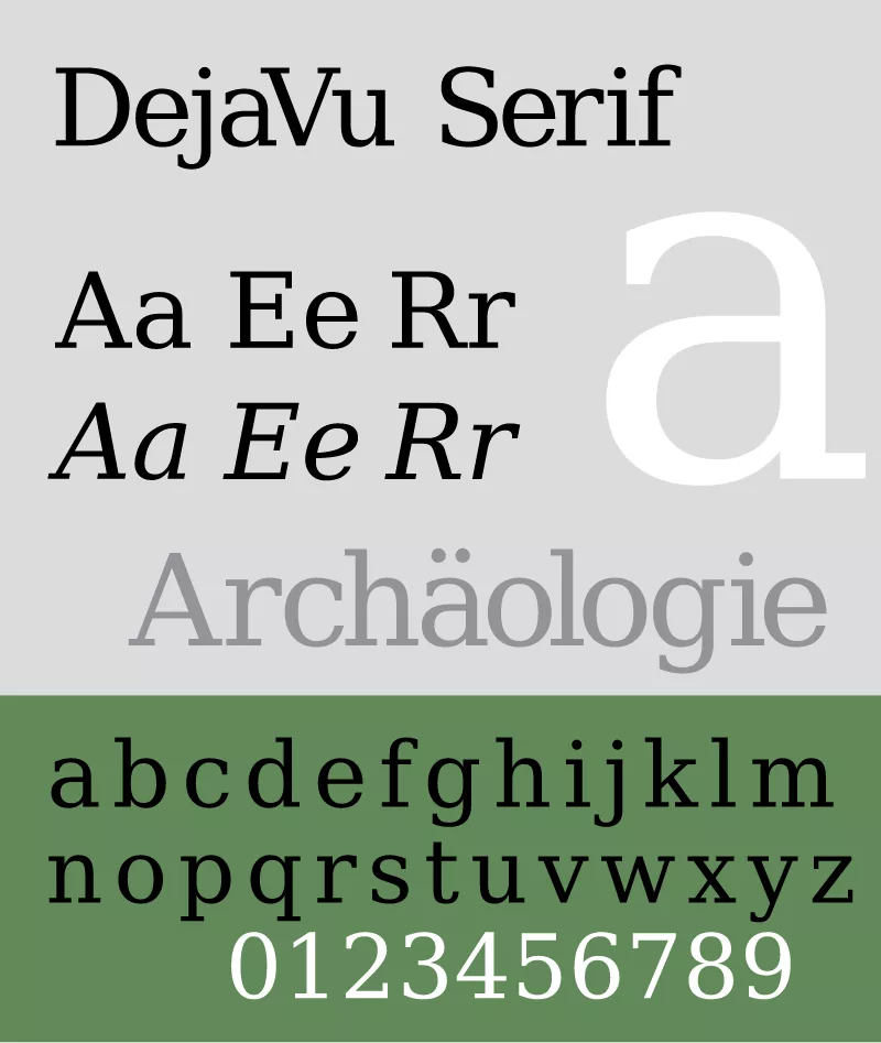 Schriftart DejaVu Serif