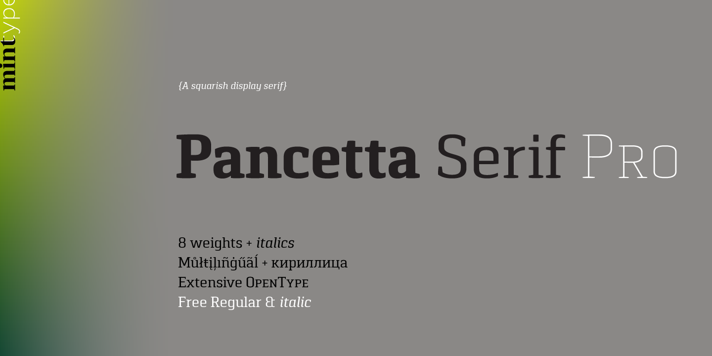 Schriftart Pancetta Serif Pro