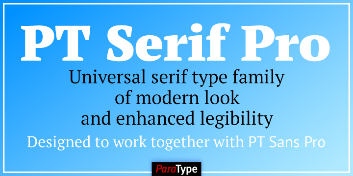 Schriftart PT Serif Pro