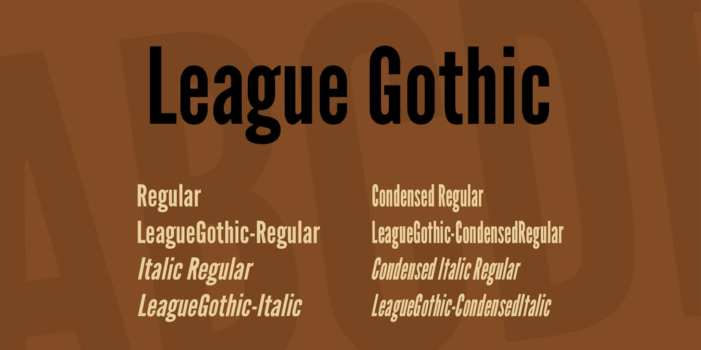 Schriftart League Gothic
