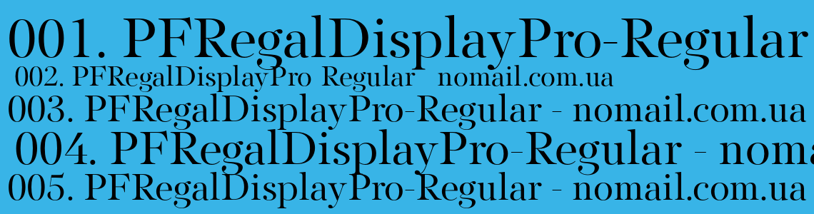 Schriftart PF Regal Display Pro