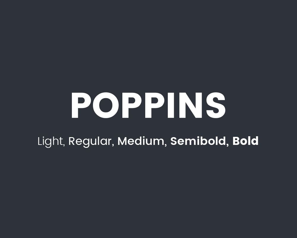Schriftart Poppins