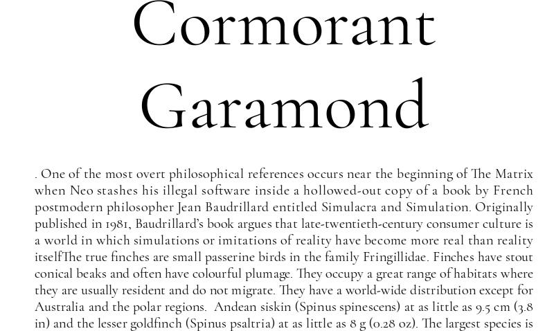 Schriftart Cormorant Garamond
