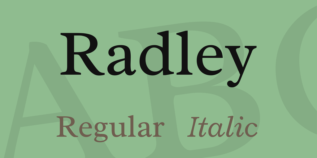 Schriftart Radley