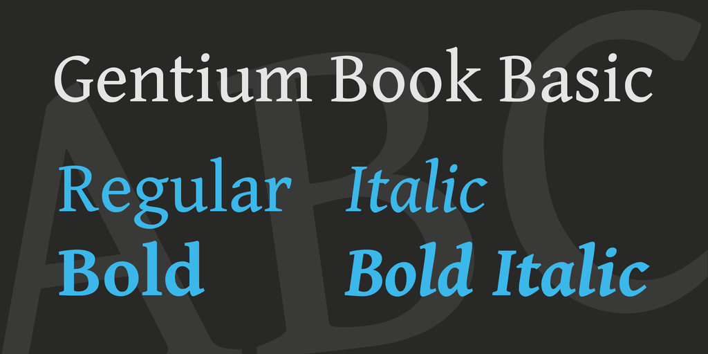 Schriftart Gentium Book Basic