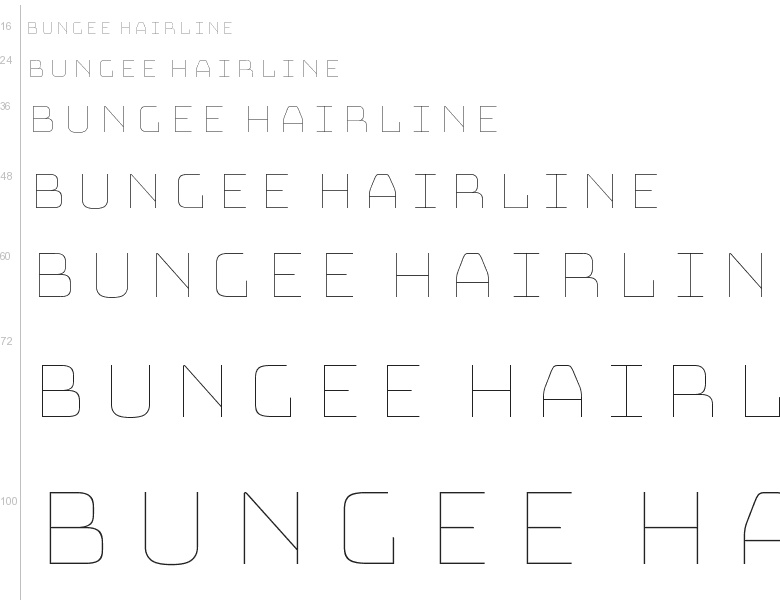 Schriftart Bungee Hairline