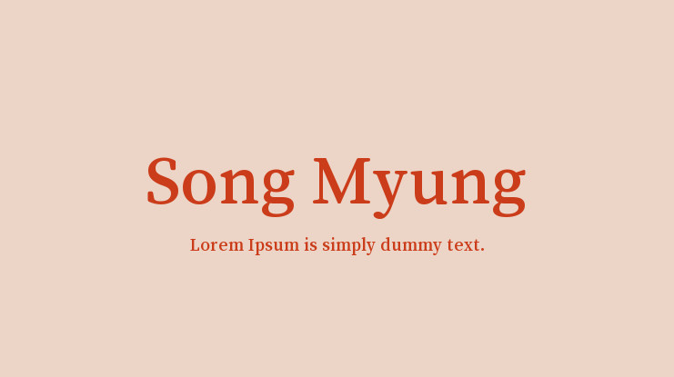 Schriftart Song Myung
