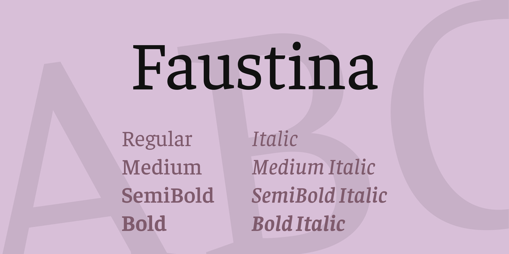 Schriftart Faustina