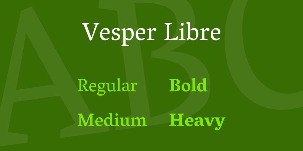 Schriftart Vesper Libre
