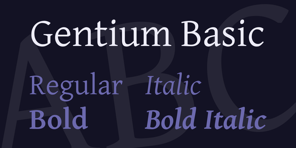 Schriftart Gentium Basic