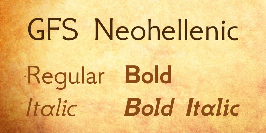 Schriftart GFS Neohellenic