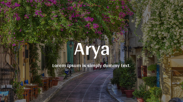 Schriftart Arya