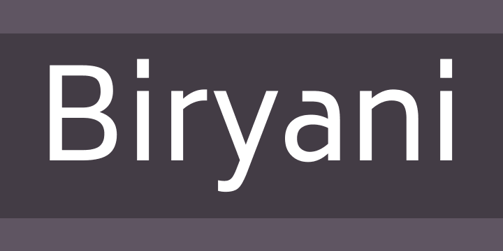 Schriftart Biryani