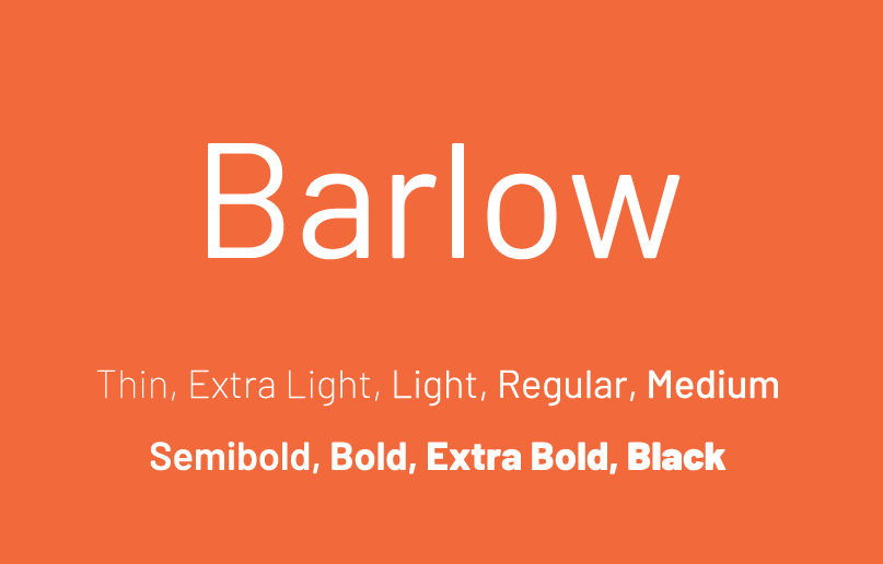 Schriftart Barlow
