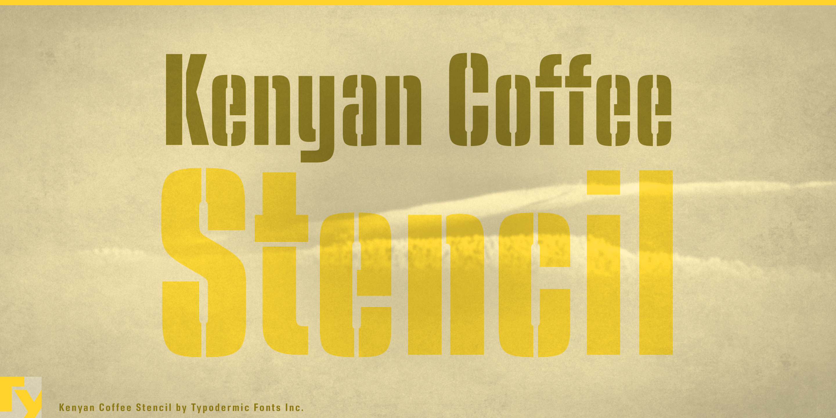Schriftart Kenyan Coffee Stencil
