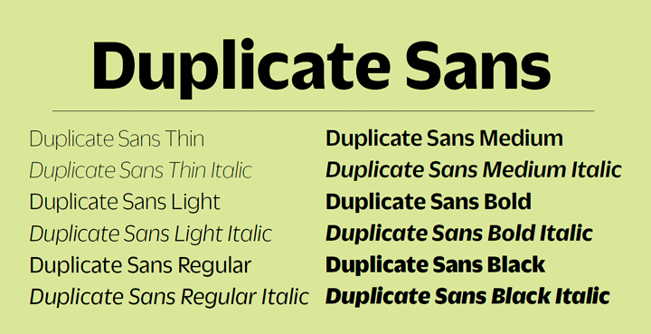 Schriftart Duplicate Sans