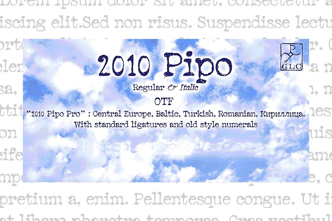 Schriftart 2010 Pipo