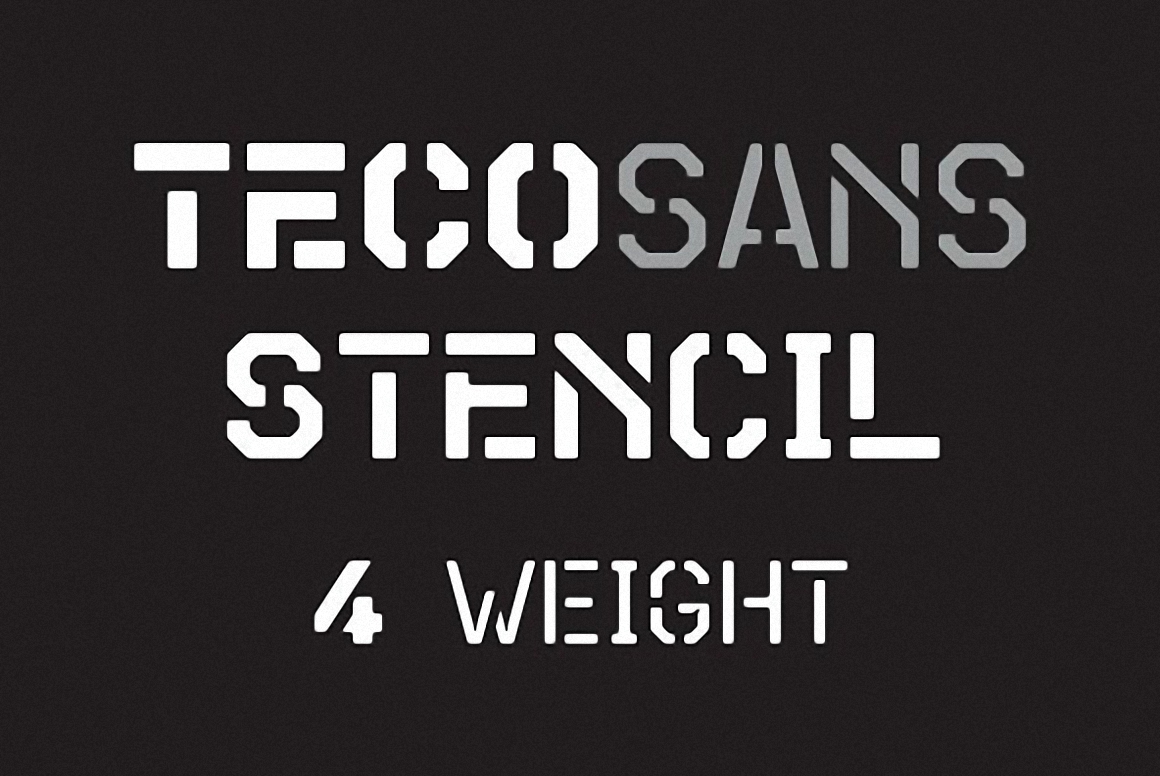 Schriftart Teco Sans Stencil
