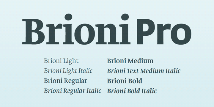 Schriftart Brioni Text Pro