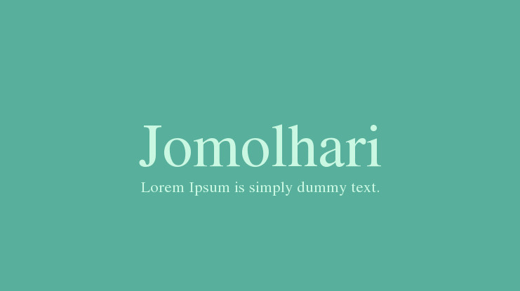 Schriftart Jomolhari