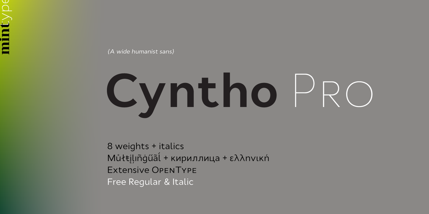 Schriftart Cyntho