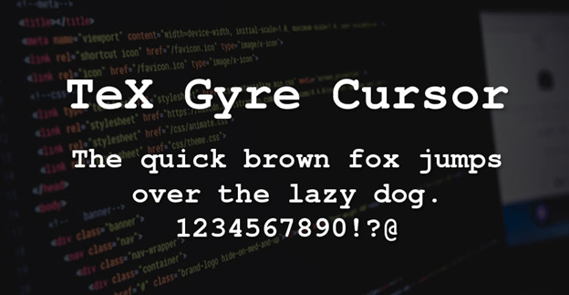 Schriftart TeX Gyre Cursor