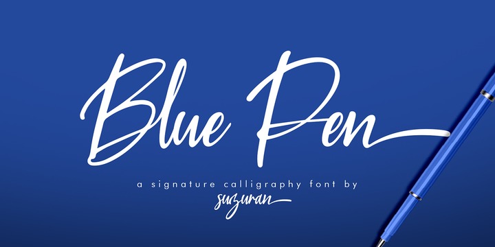 Schriftart Blue Pen