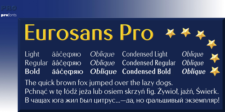 Schriftart EuroSans Pro