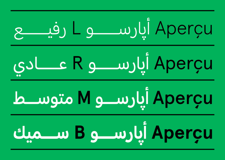 Schriftart Apercu Arabic Pro