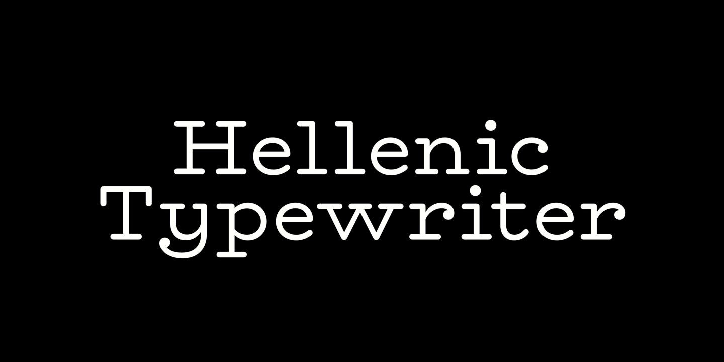 Schriftart Hellenic Typewriter