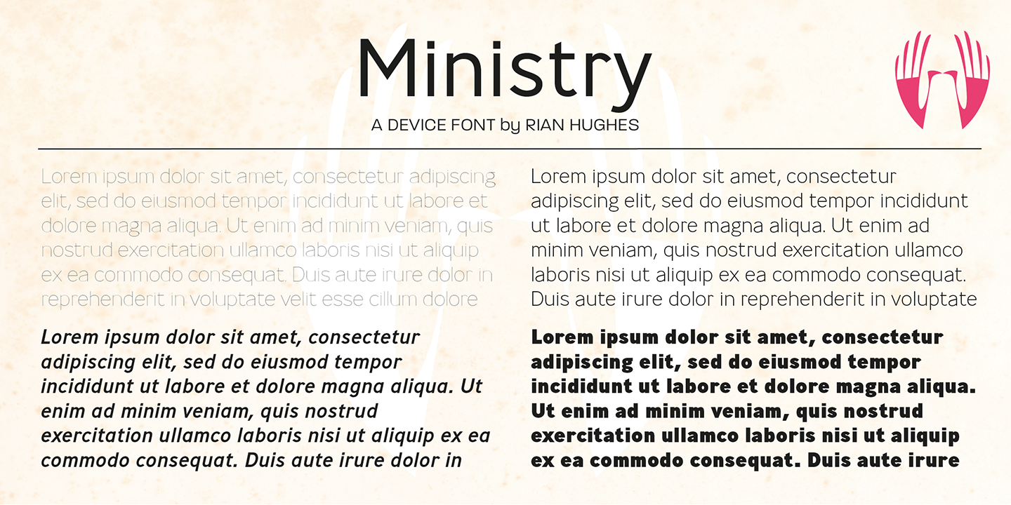 Schriftart Ministry