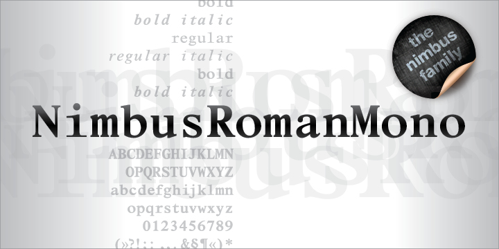 Schriftart Nimbus Roman Mono