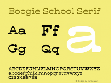 Schriftart Boogie School Serif