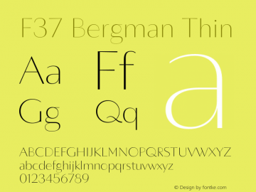 Schriftart F37 Bergman