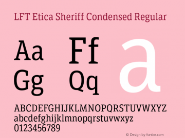 Schriftart LFT Etica Sheriff Condensed