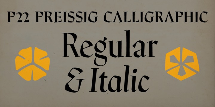Schriftart P22 Preissig Calligraphic