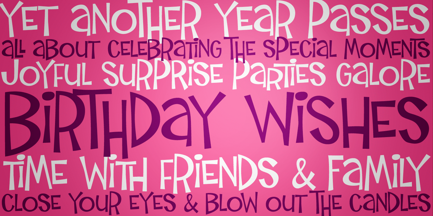 Schriftart Birthday Wish PB