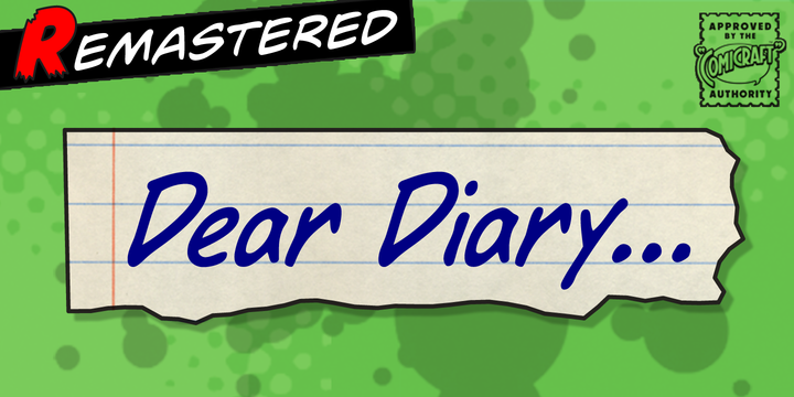 Schriftart Dear Diary