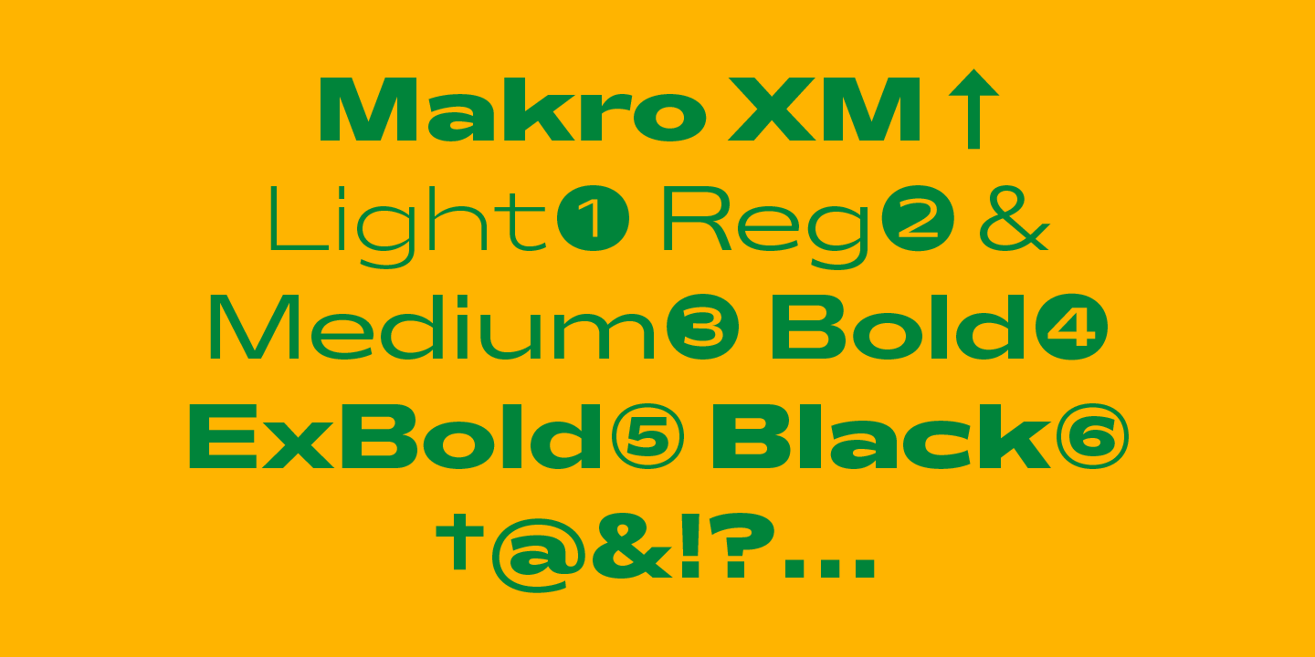 Schriftart Makro XM
