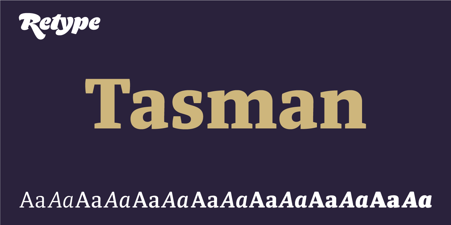 Schriftart Tasman
