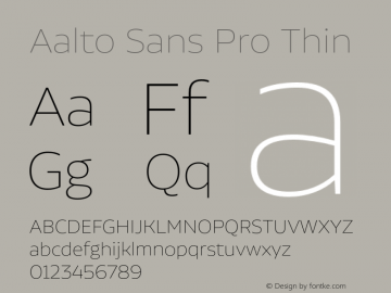 Schriftart Aalto Sans Pro