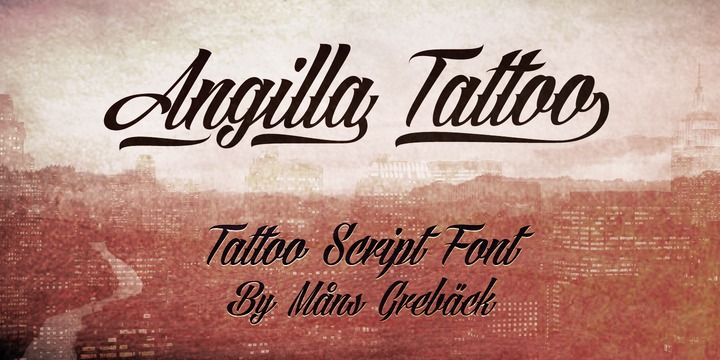Schriftart Angilla Tattoo