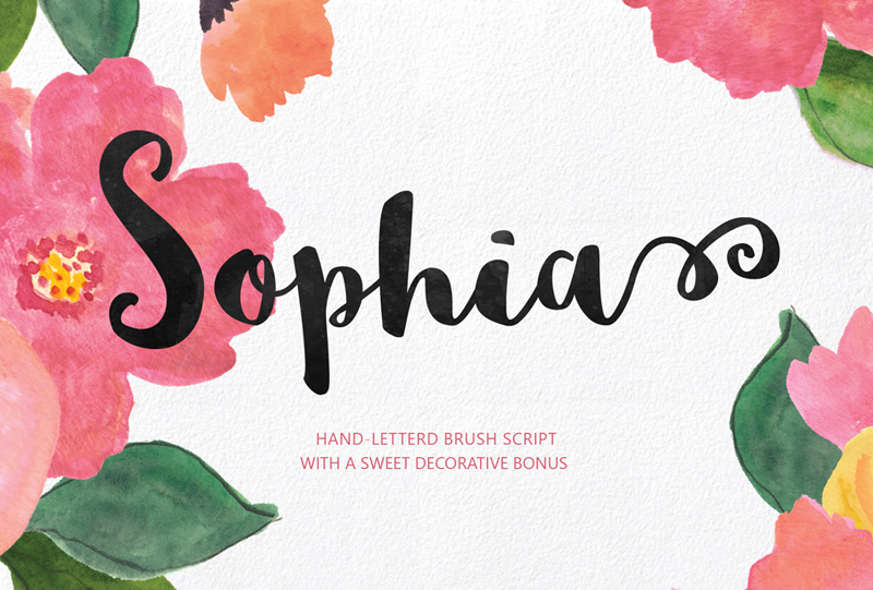 Schriftart Sophia script