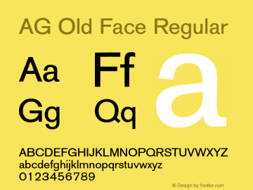 Schriftart AG Old Face